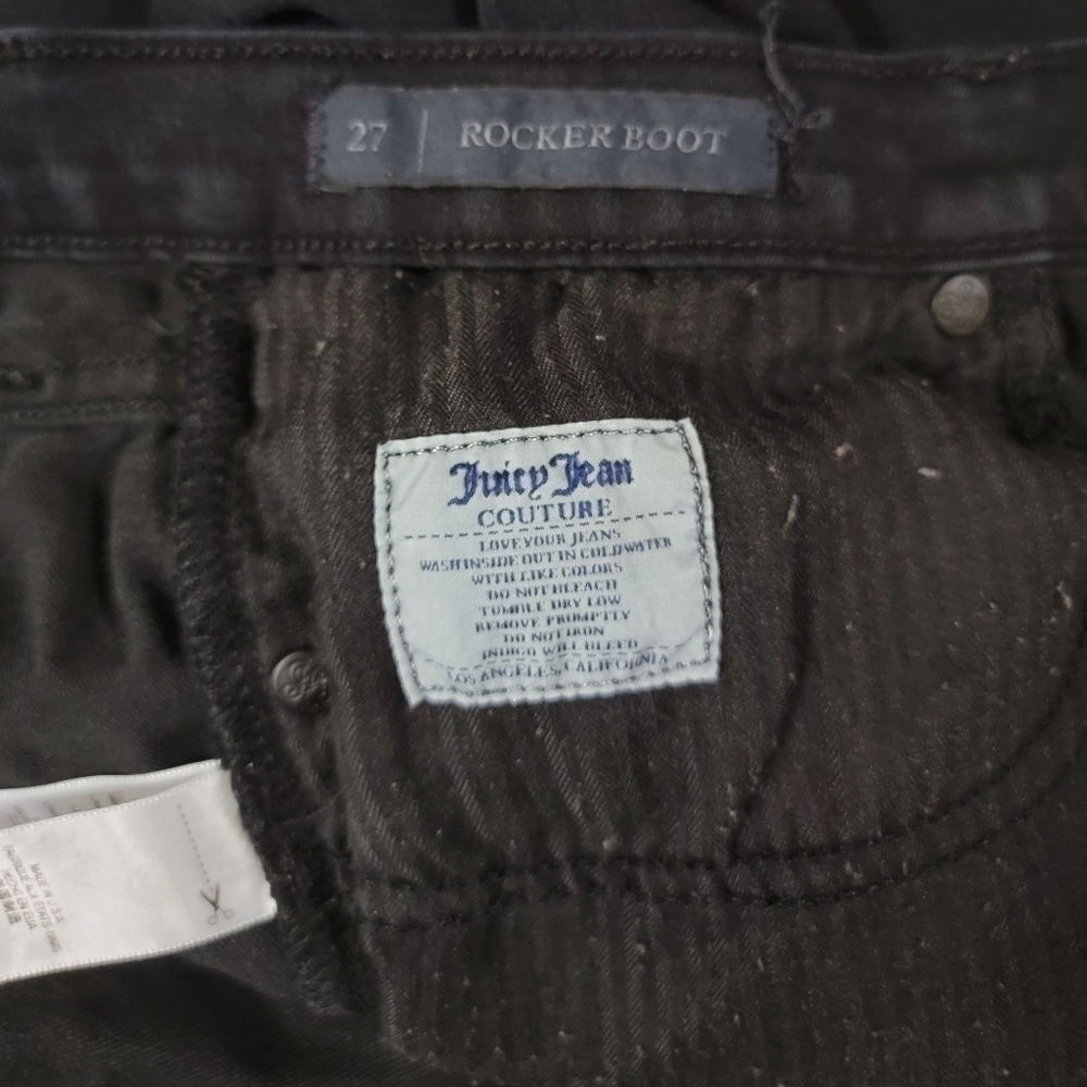 Juicy Couture Jeans Rocker Boot Black Womens Size 27 - Picture 7 of 10